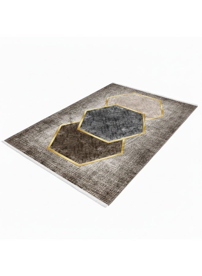 Modern 3D Printed Carpet Alternative - 160x230 cm - Non-Slip Dotted Backing - Machine Washable - Image 3